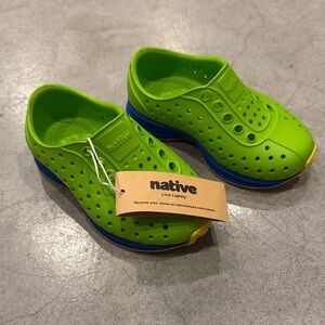 Native Kids Shoes - Lime Green and Navy